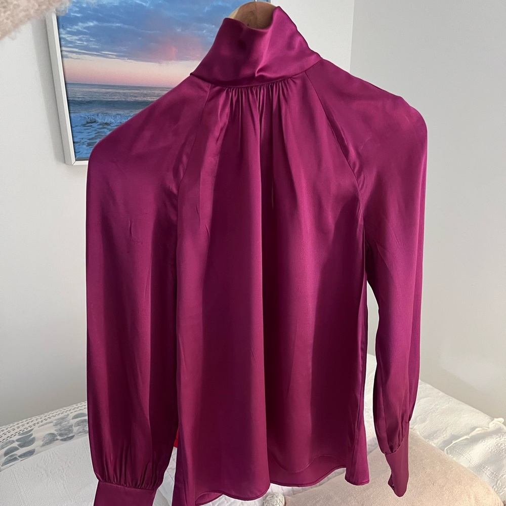Intermix Silk Turtleneck Top